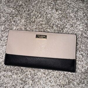 Kate Spade Cream and Black Wallet Minimalist Design